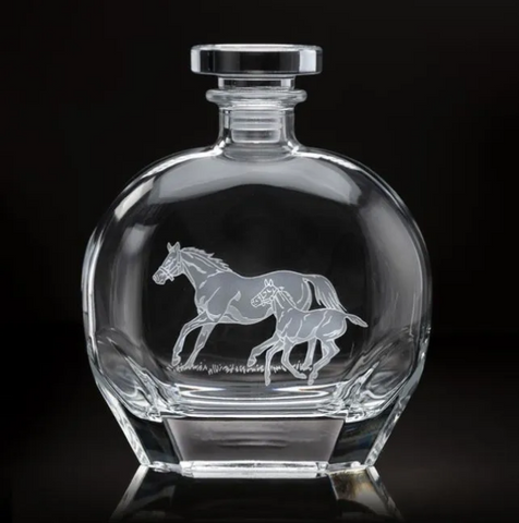 Bluegrass Mare & Foal Round Decanter