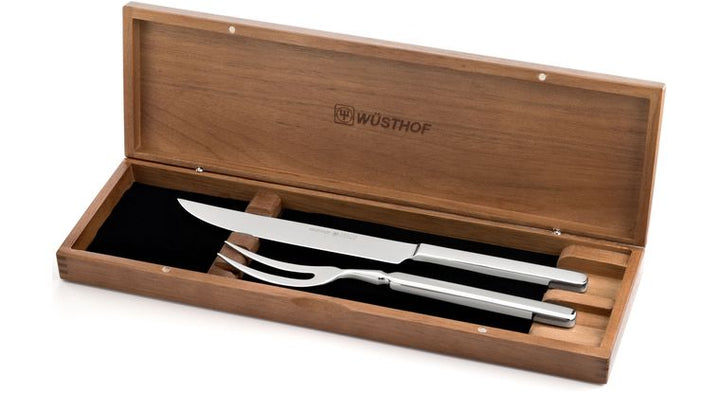 Stainless 2 Piece Carving Set, In Walnut Chest
