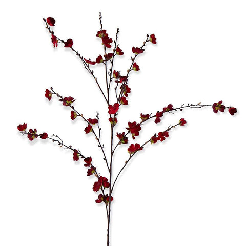 Red Cherry Blossom Stem 50 inch