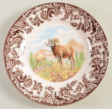 Woodland Salad Plate Big Horn Sheep