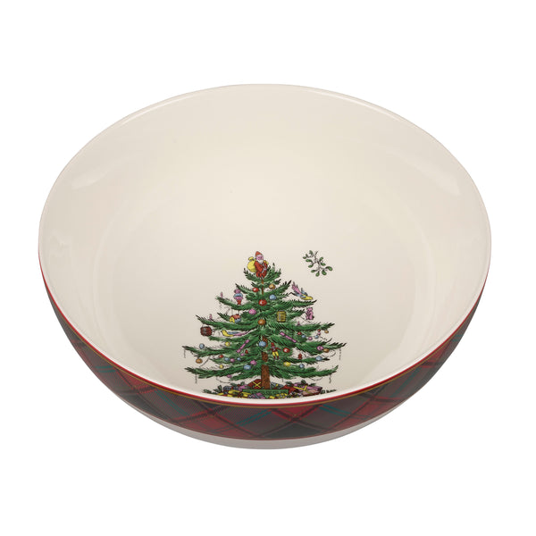 Christmas Tree Tartan Bowl 10 inch