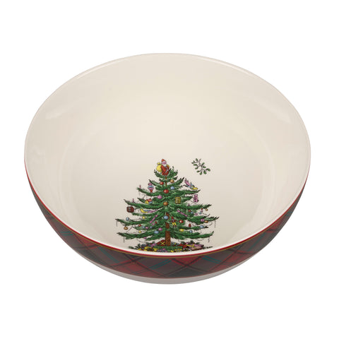 Christmas Tree Tartan Bowl 10 inch