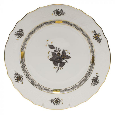 Chinese Bouquet Dinner Plate- Black