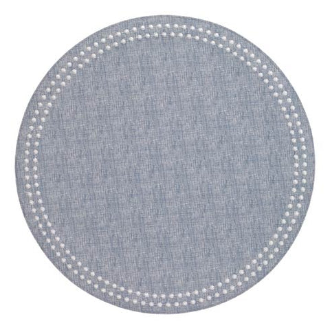 Pearls Placemat Bluebell White