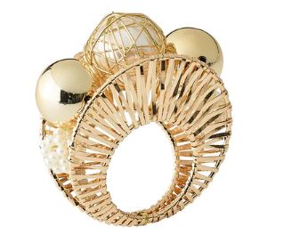 Regent Napkin Ring Ivory & Gold