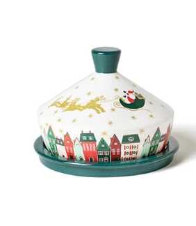 Christmas in the Village Round Butter Dish