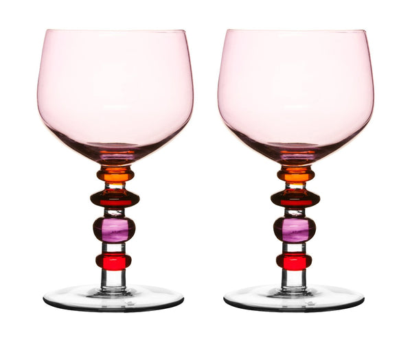 Pink/Rd/Or Spectra Wine Glasses S/2