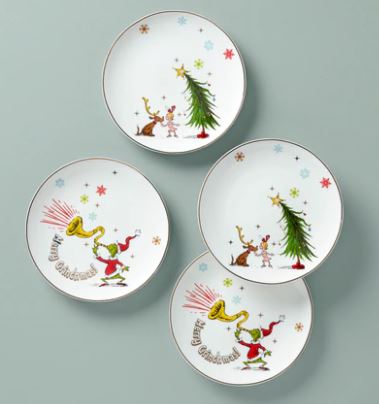 Merry Grinchmas Accent Plates Assorted- Set of 4