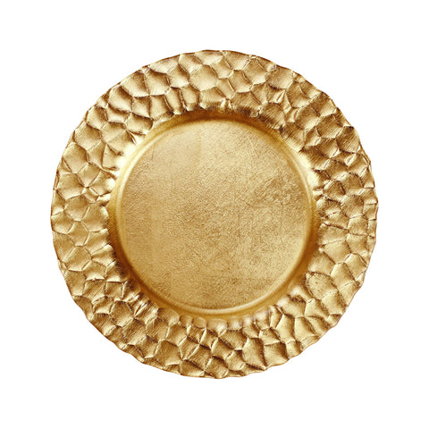 Rufolo Glass Gold Honeycomb Plate/Charger