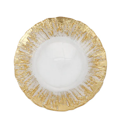 Rufolo Glass Gold Brushstroke Salad Plate