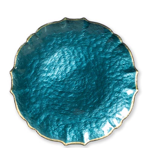 Pastel Glass Service Plate Charger Teal