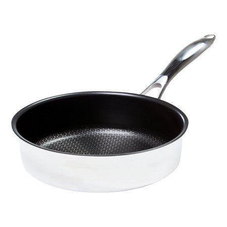 HITECLIFE Deep Frying Pan with Lid, 9.5 Inch Nonstick Induction Saute Pan,  Aluminum, Black 
