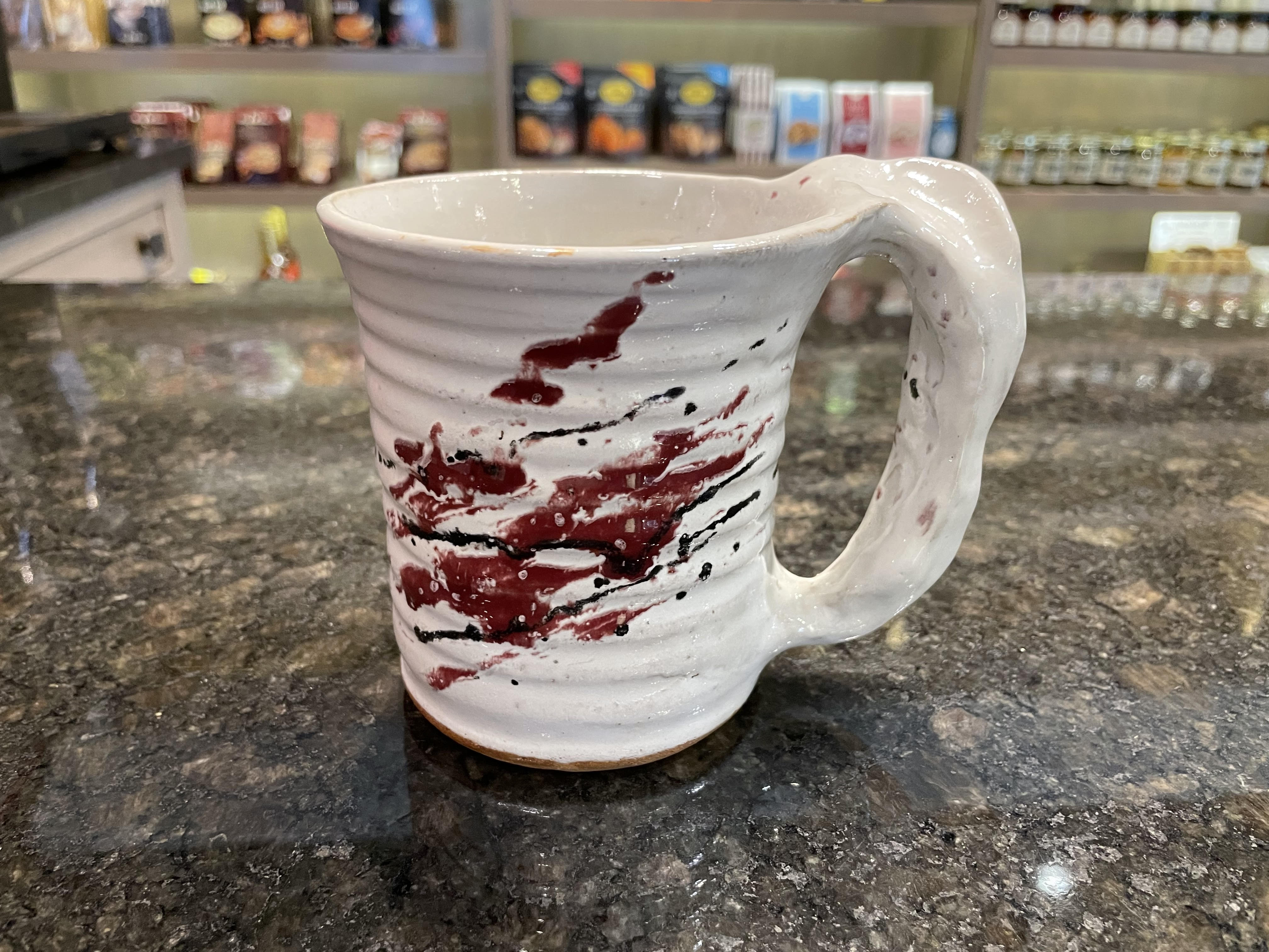 Mug Med White with Red and Black (Right)
