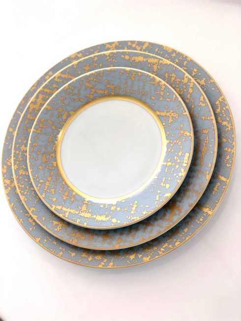Tweed Grey Tea Saucer Gold