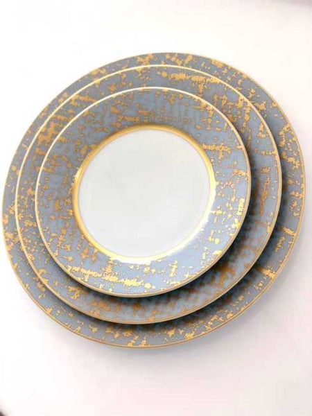 Tweed Grey Dinner Plate Gold