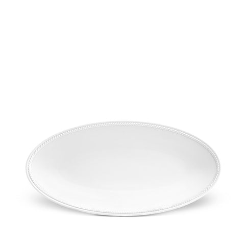 Soie Tressee Oval Platter Small White