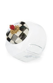Courtly Check  Cookie Jar with Enamel Lid