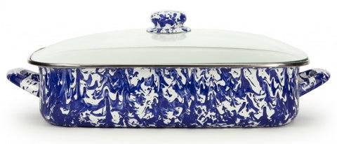 Lasagna Pan with Lid Cobalt Swirl