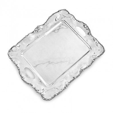 Organic Pearl Kristi Rect Handled Tray Medium