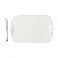Berry & Thread Serving Board with Knife Whitewash