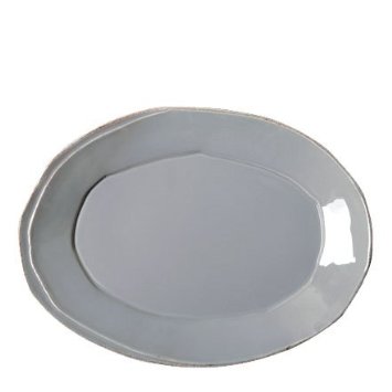 Lastra Gray Small Oval Platter