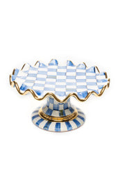 Royal Check Ceramic Fluted Cake Stand