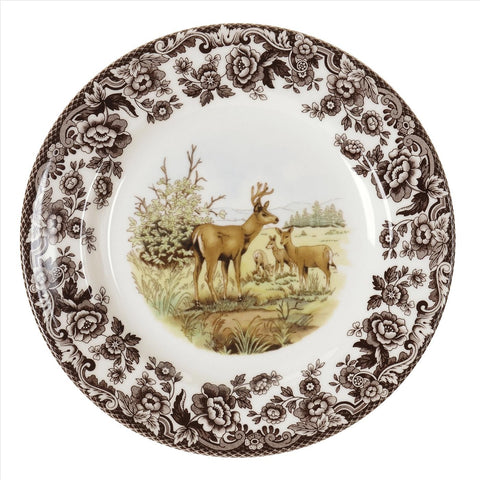 Woodland Salad Plate Mule Deer