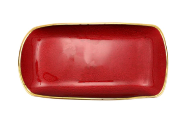 Metallic Glass Ruby Rectangular Tray