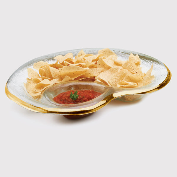 Roman Antique Chip & Dip Bowl Gold