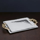 Ocean Coral Emerson Large Tray with Gold Handles