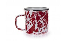 Latte Mug Red Swirl