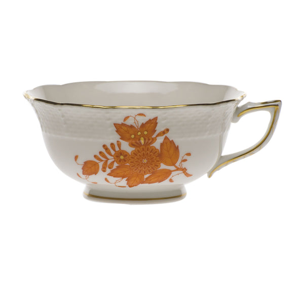 Chinese Bouquet Tea Cup Rust