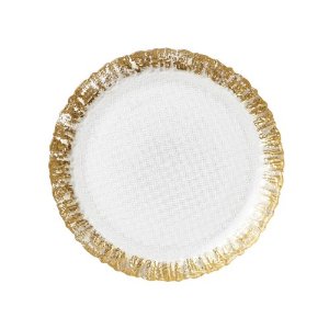 Ruffle Glass Gold Salad Plate