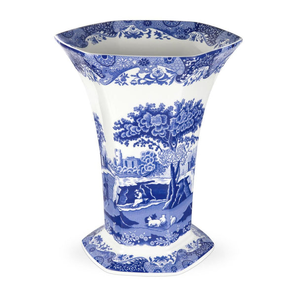 Spode Blue Italian Hexagonal Vase