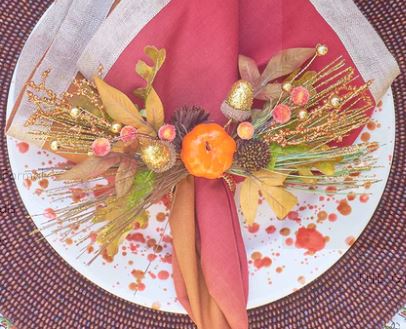 Harvest Napkin Ring Brown & Orange