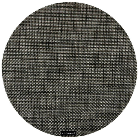 Basketweave Round Placemat - Carbon