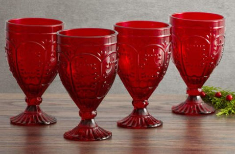 Trestle Goblet Red Set of 4