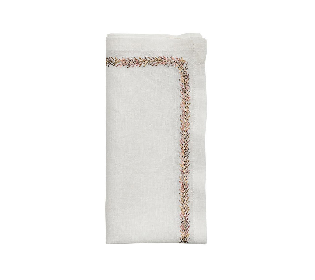Kim Seybert Napkin Jardin White Multi Set of 2