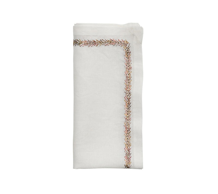 Kim Seybert Napkin Jardin White Multi Set of 2